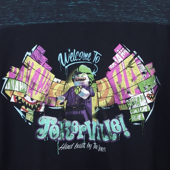 Batman Lego Jokerville Black Graphic Shirt XL - Picture 7 of 8